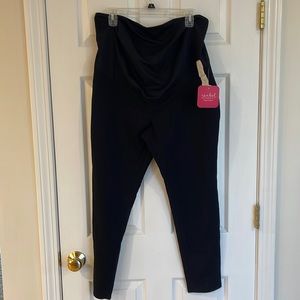 Isabel Maternity black pants with crossover panel, new with tags